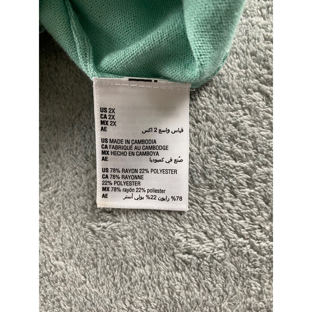 JM Collection Womens Plus 2X Aqua Mint Green Open Front Cardigan Gold Buttons - Picture 11 of 11